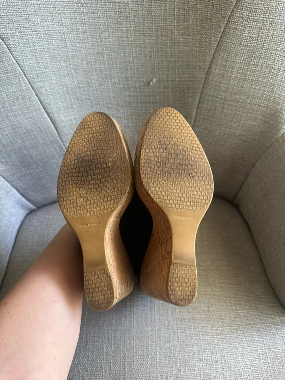 Stuart Weitzman Corkswoon Suede Wedges - Picture 7 of 7